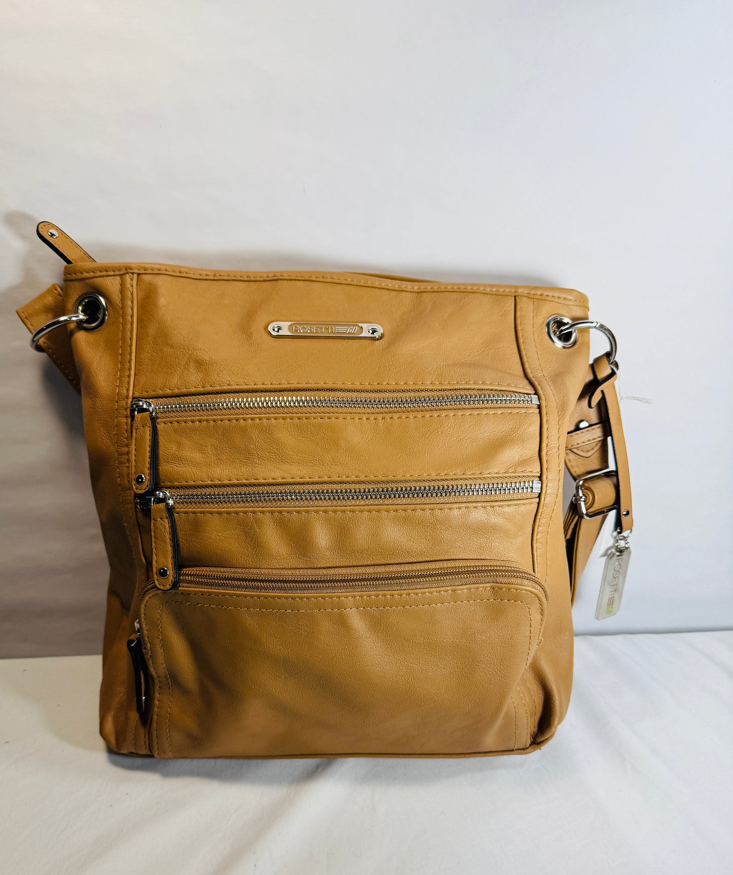 Rosetti Light Brown Faux Leather Crossbody / Shoulder Bag Purse