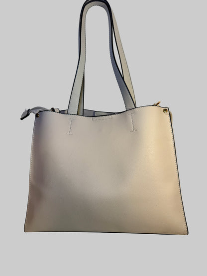 Faux Leather Shoulder/Tote Bag with Gold Stud Trim Design