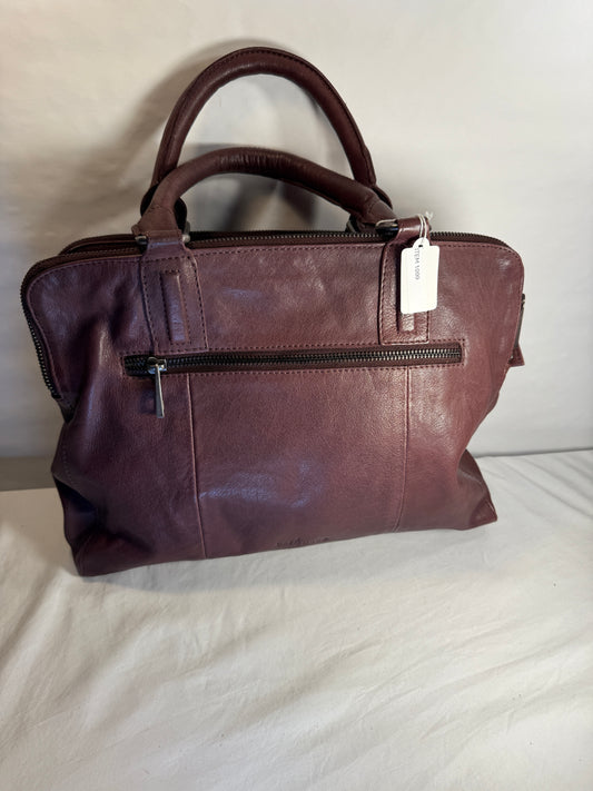 Day & Mood Top-Handle satchel Chocolate Brown Leather Cross body