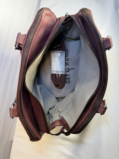 Day & Mood Top-Handle satchel Chocolate Brown Leather Cross body