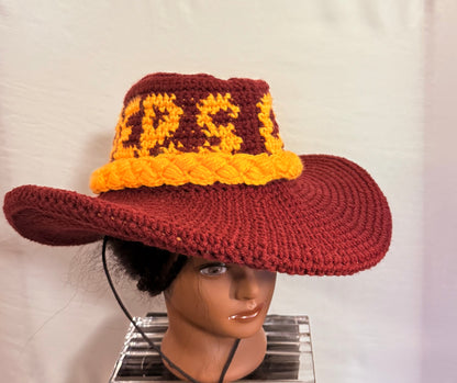 Handmade Cowboy Style Hats Visit FACEBOOK #ARKAYESSDESIGNZ or RECNEPS59R@GMAIL.COM