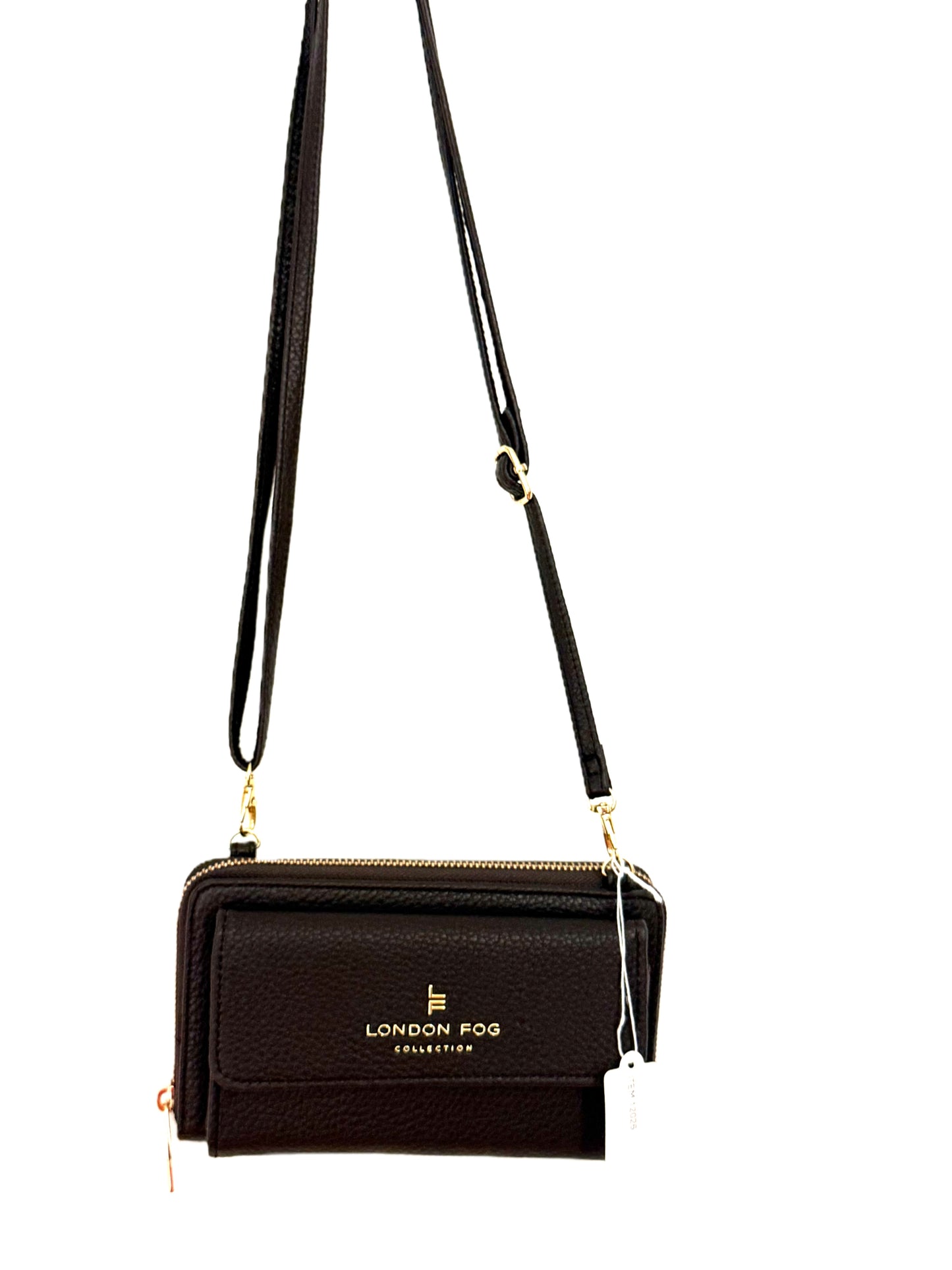 London Fog Fiona Pebble  Zip  Crossbody/Wallet Bag