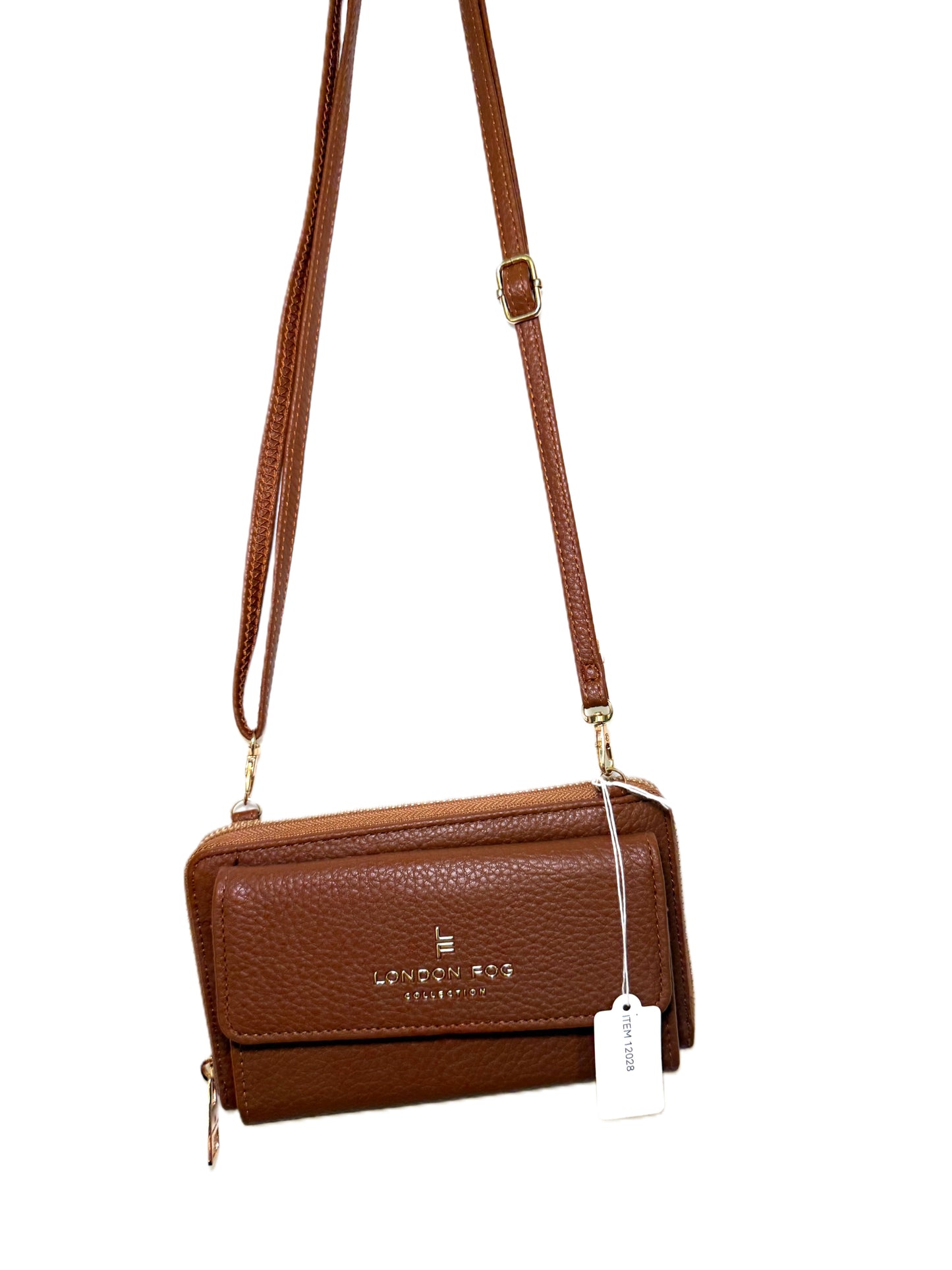 London Fog Fiona Pebble  Zip  Crossbody/Wallet Bag