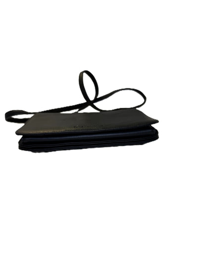 Liz Claiborne Black Leather Crossbody Flap Bag Adjustable Strap