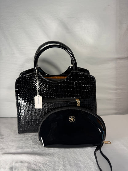 Premium Leather Shoulder Bag: Stone Pattern Crossbody