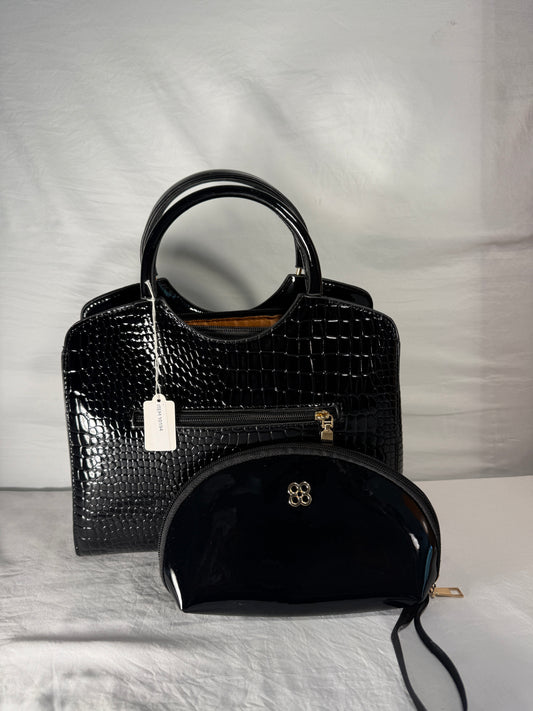 Premium Leather Shoulder Bag: Stone Pattern Crossbody