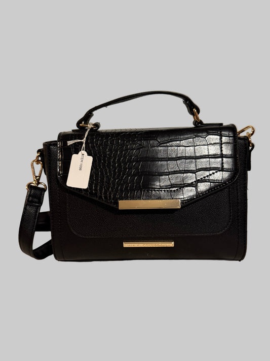 Croco Embossed Vegan Leather Women’s Satchel Shoulder Bag