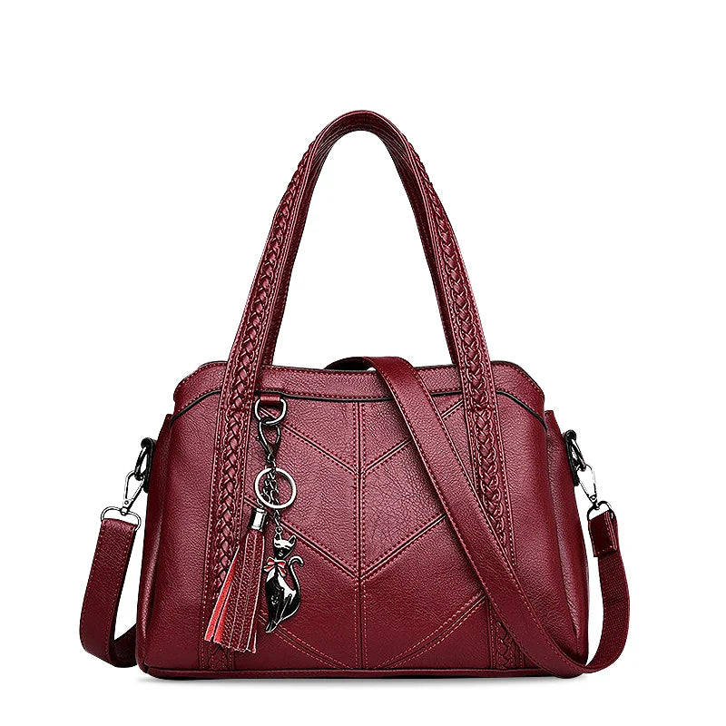 Burgundy Leather Tote/Shoulder Bag