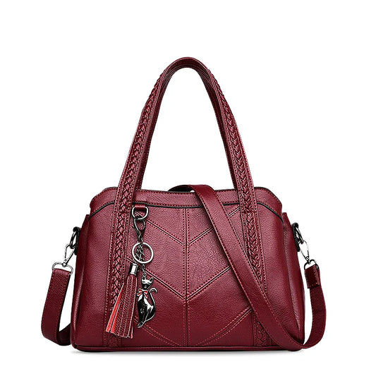 Burgundy Leather Tote/Shoulder Bag